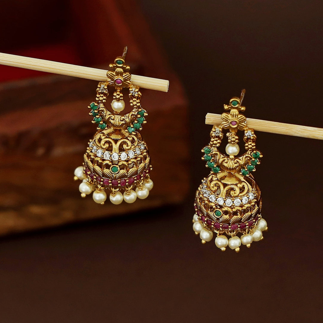 Samiksha Pearl Beaded Jhumka