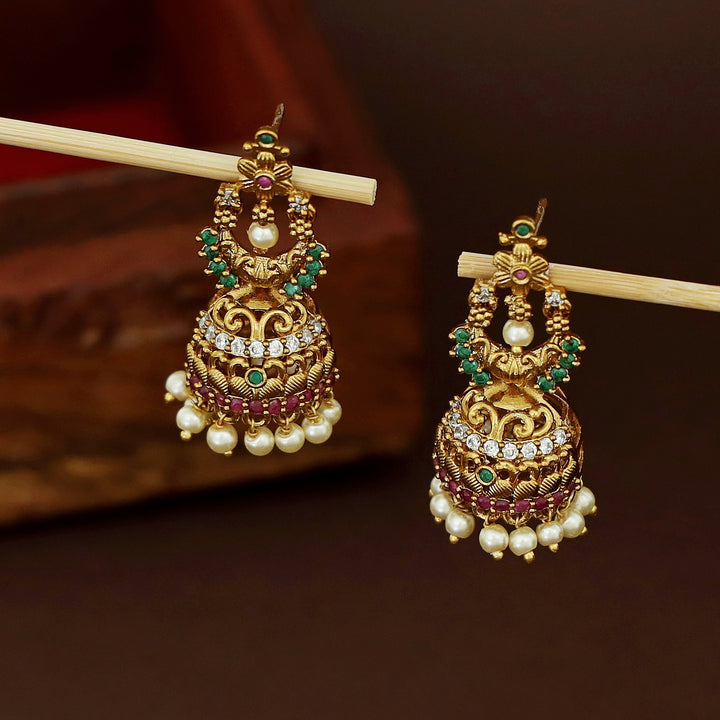 Samiksha Pearl Beaded Jhumka