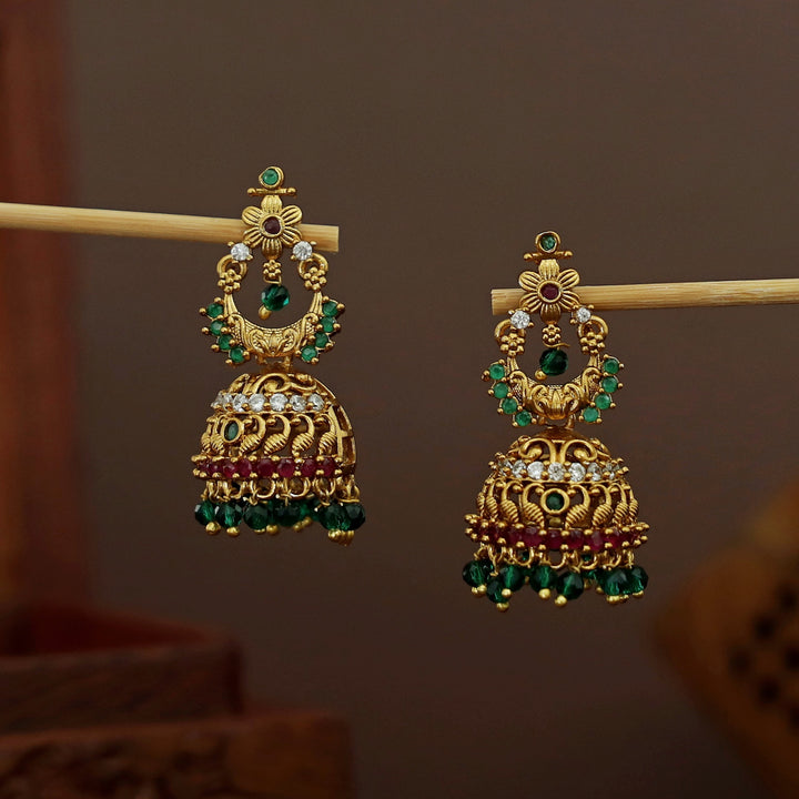 Samiksha Pearl Beaded Jhumka
