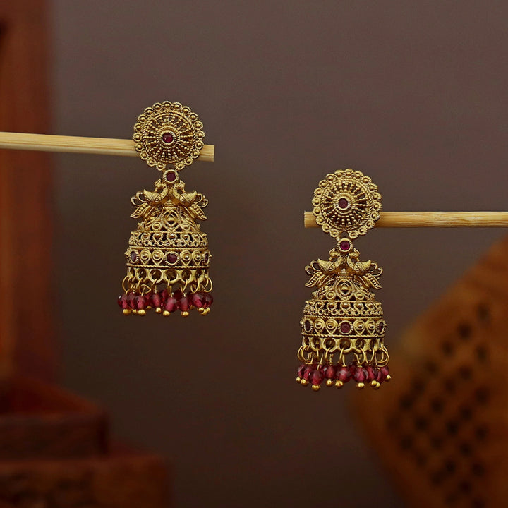 Mounika Mayura Beaded Jhumka