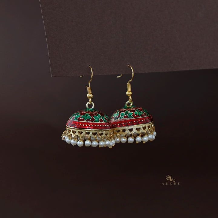 Kaitha Handpainted Pearl Jhumka Drop