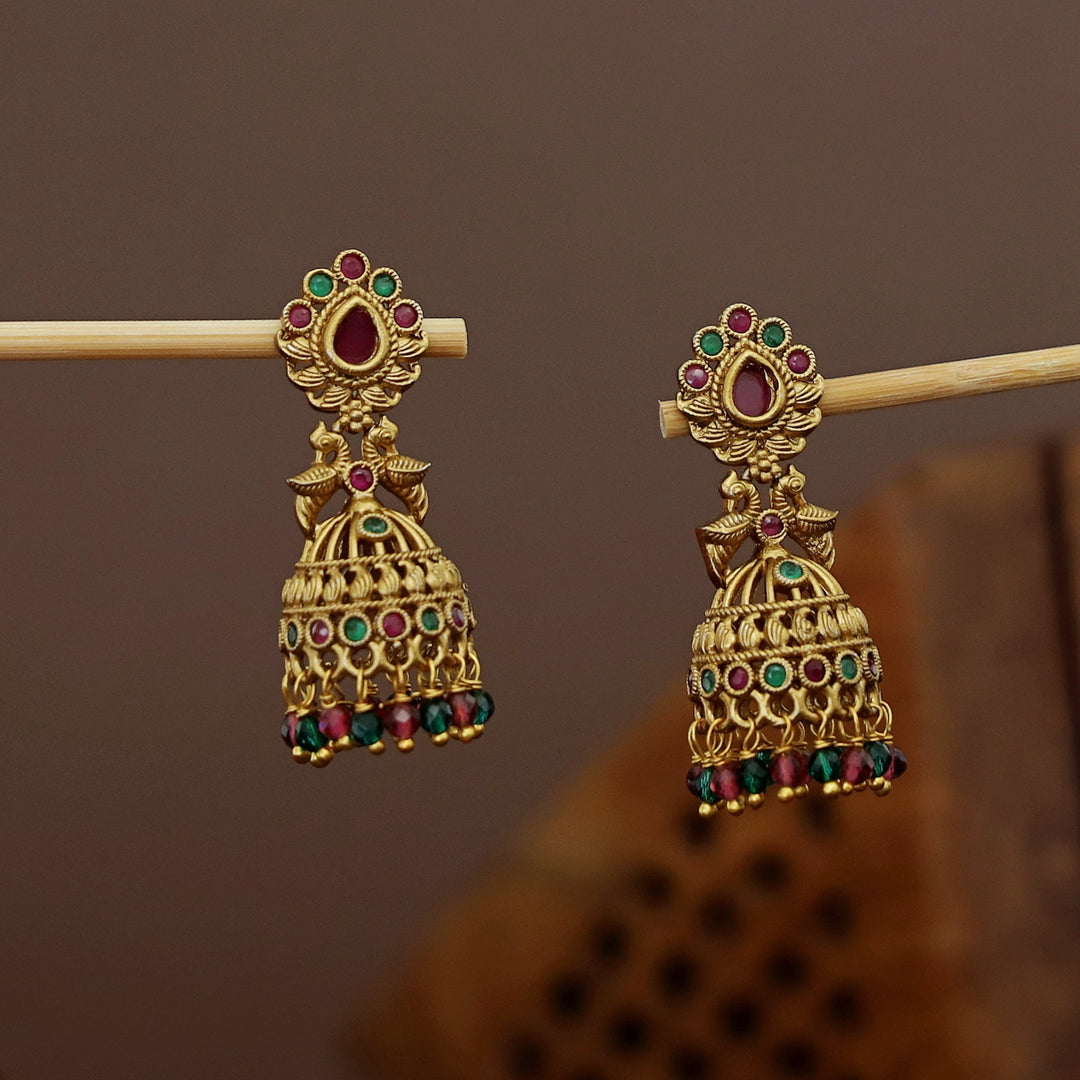 Shanti Mayura Beaded Jhumka