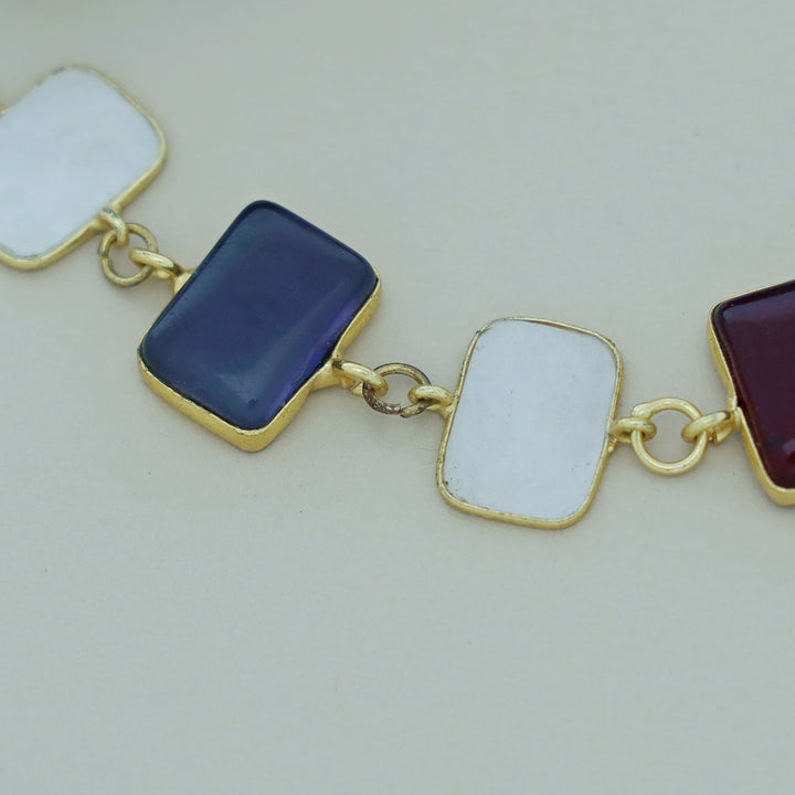 Vaanya Golden MOP + Glossy Stone Choker