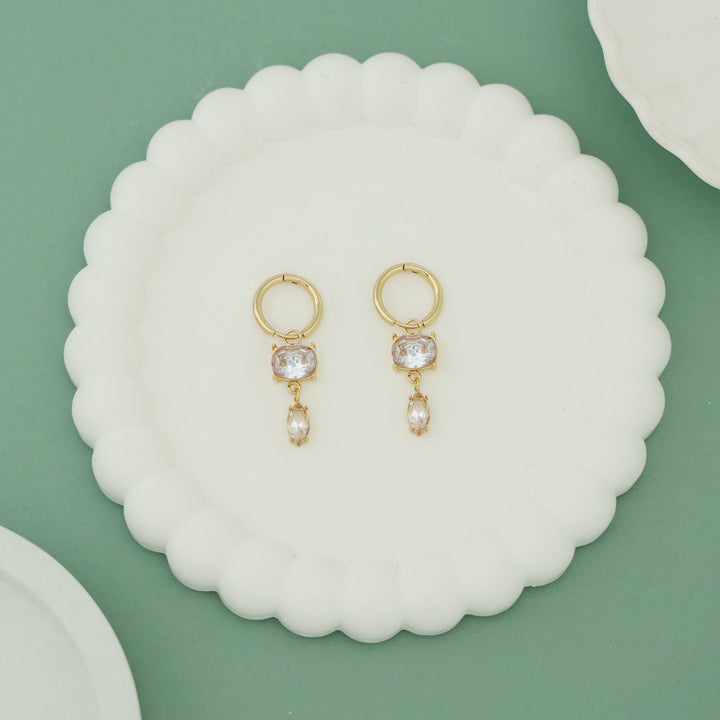 Tania Claw Glossy Stone Hoop