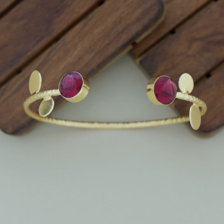 Hamsini Golden Glossy Stone Bangle