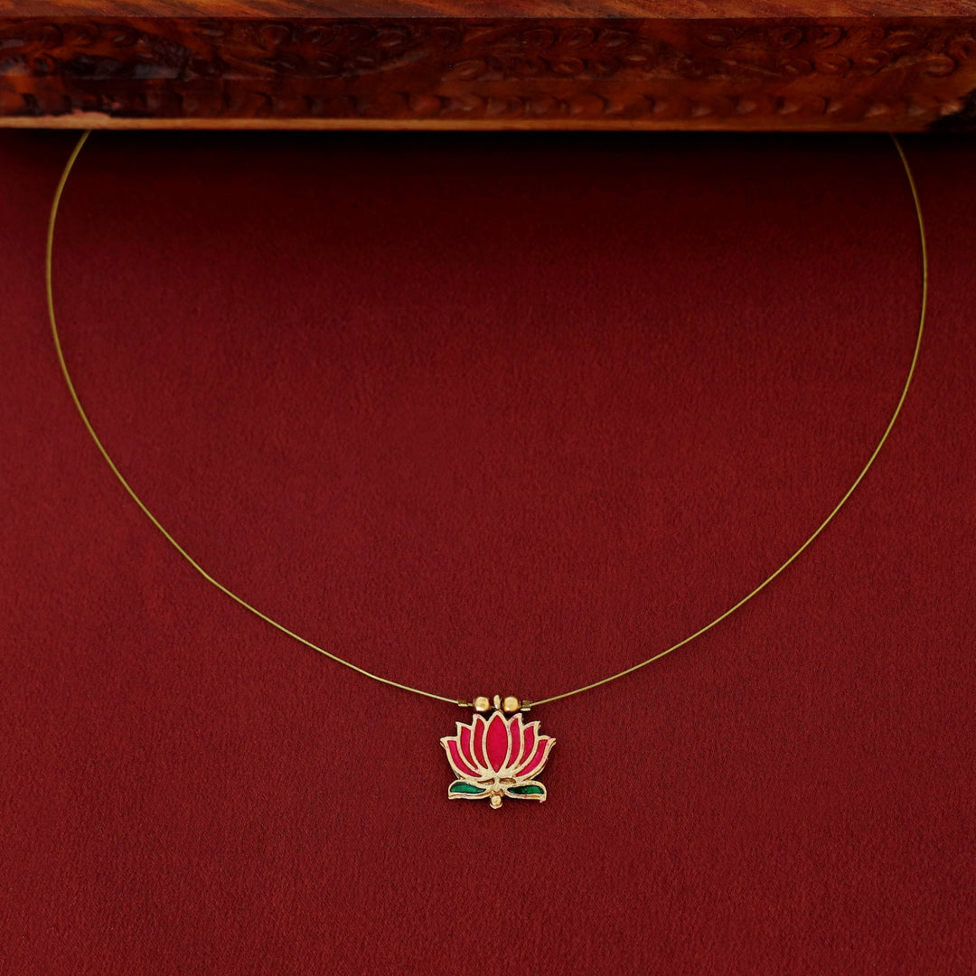 Advaita Enamel Lotus String Neckpiece