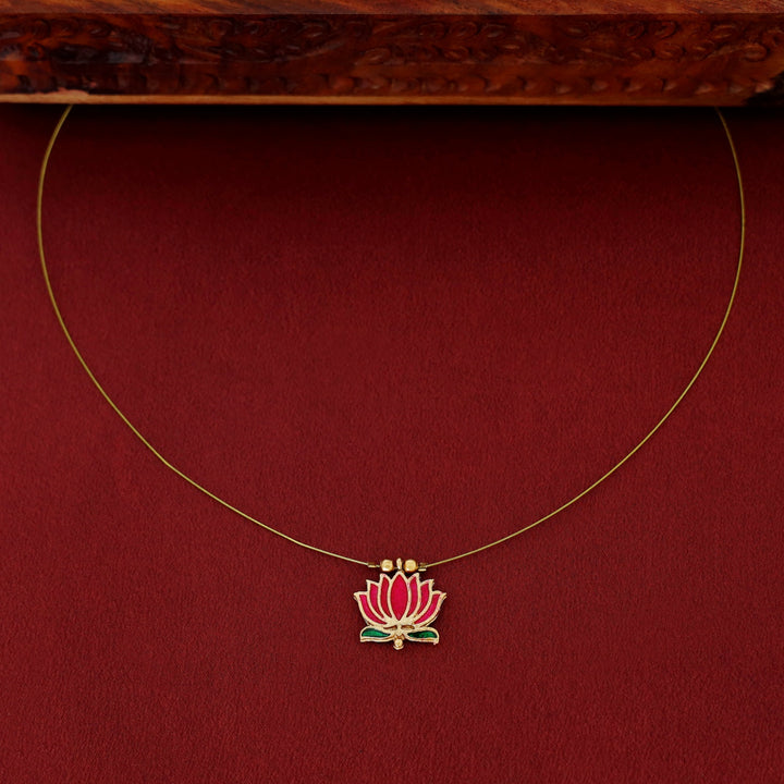 Advaita Enamel Lotus String Neckpiece