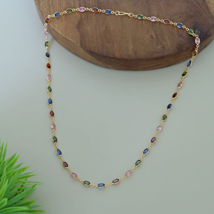Neema Multicolour Glossy Long Neckpiece