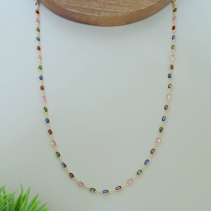 Neema Multicolour Glossy Long Neckpiece