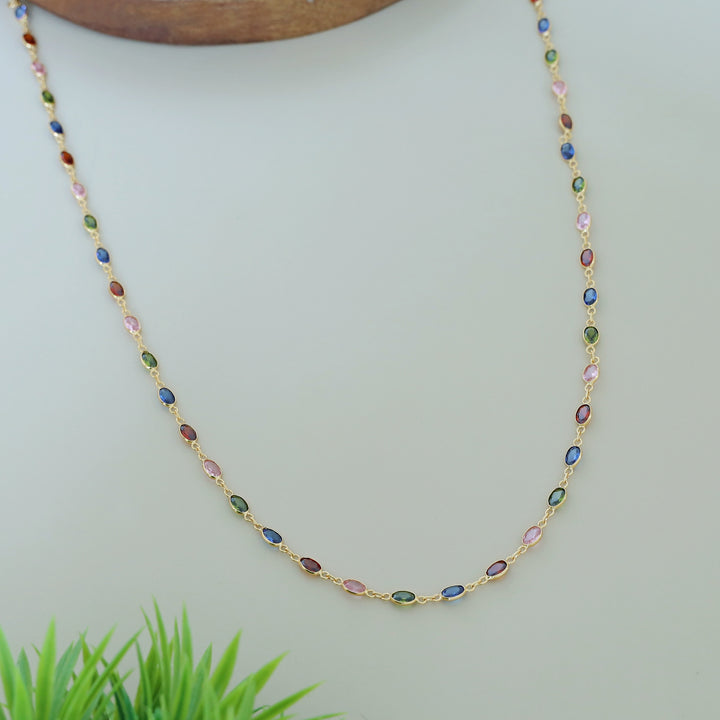 Neema Multicolour Glossy Long Neckpiece