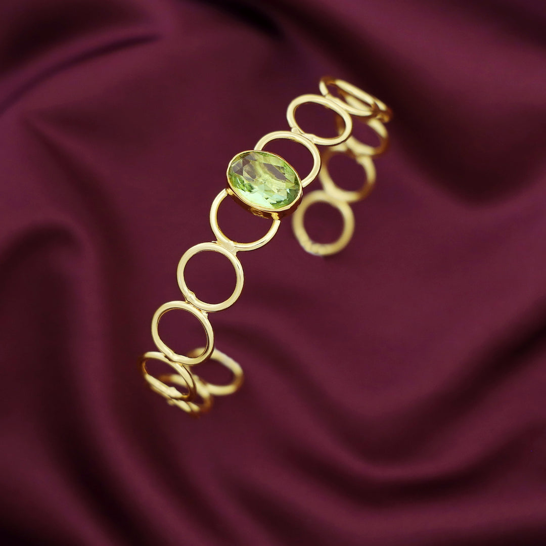 Doyel Golden Circle Oval Glossy Stone Bangle