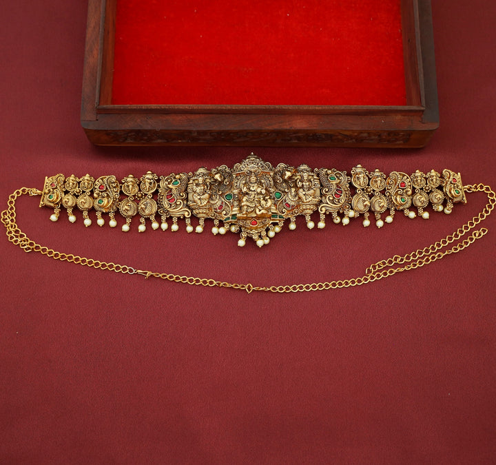 Trishira Ganapathi Pearl Mayura Hip Chain