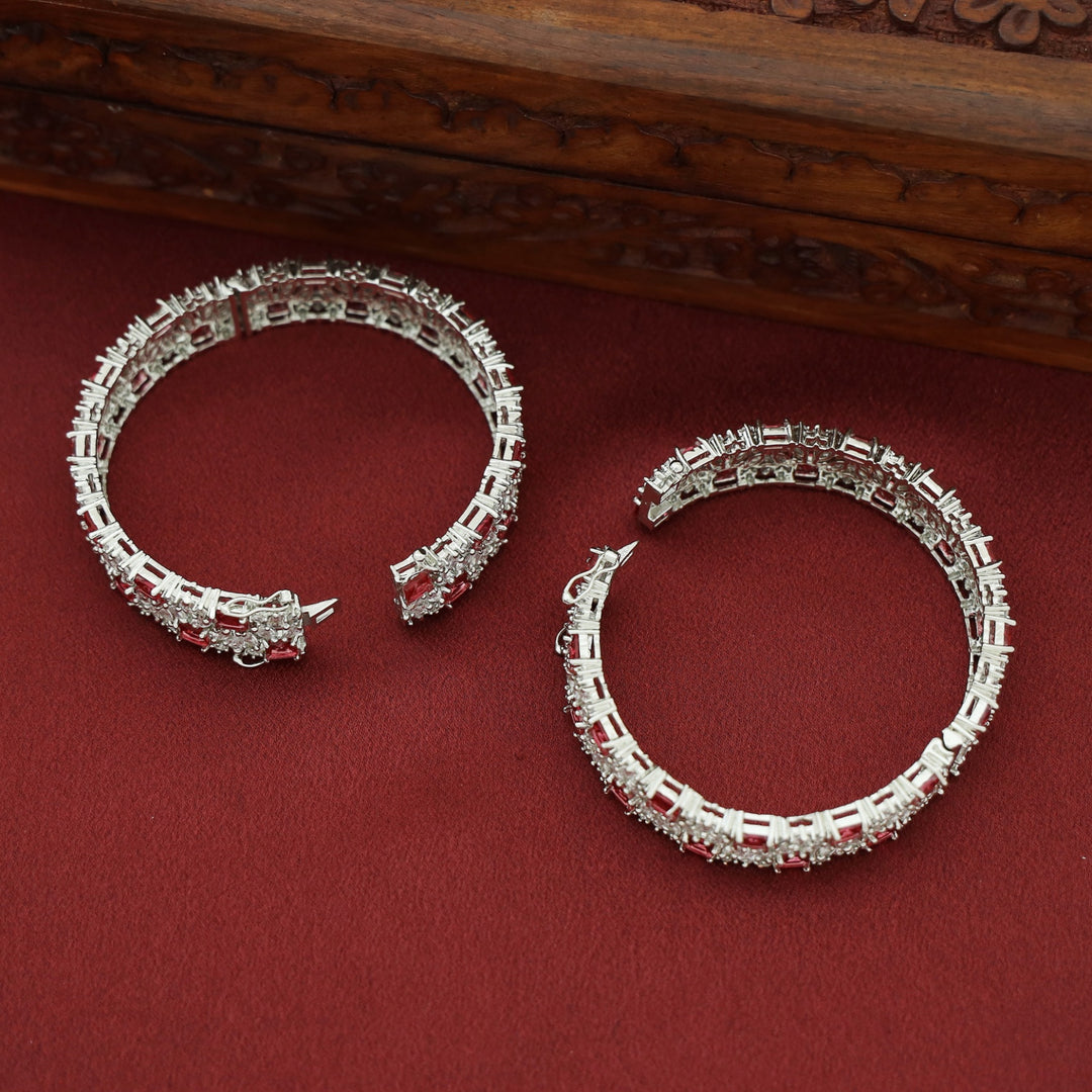 Premium Amone Mini Square AD Stone Bangle ( Set Of 2 )
