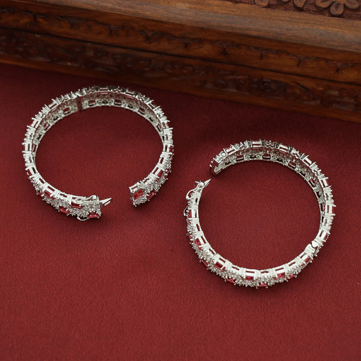 Premium Amone Mini Square AD Stone Bangle ( Set Of 2 )