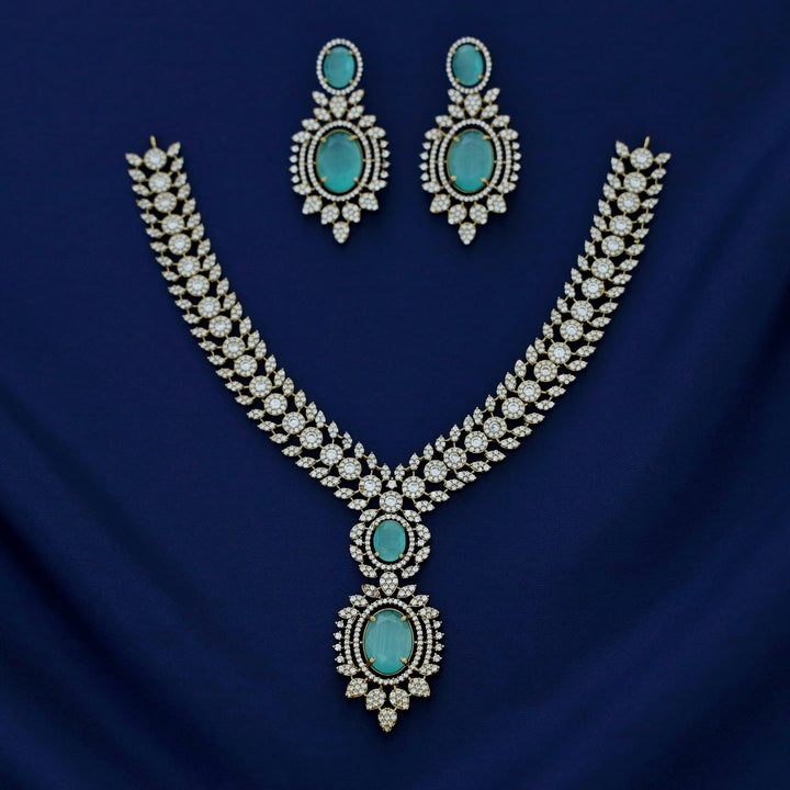 Tanvi AD Stone Neckpiece With Earring