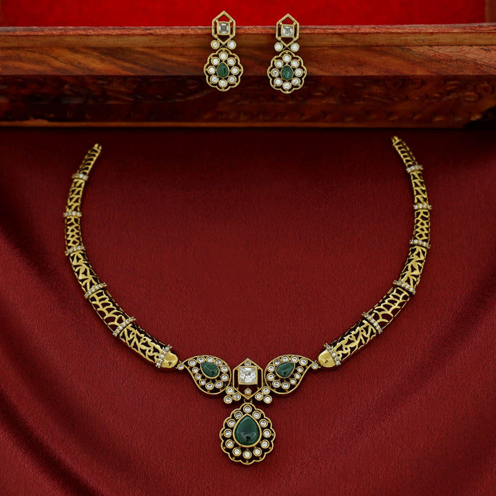 Ridhima Stiff Wing Neckpiece With Earring