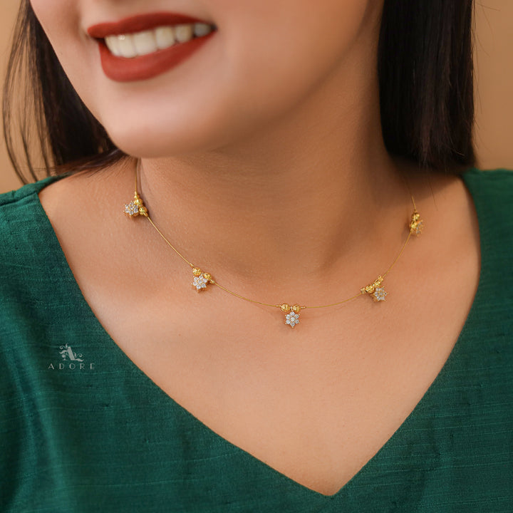 Avishka Floral Golden String Neckpiece