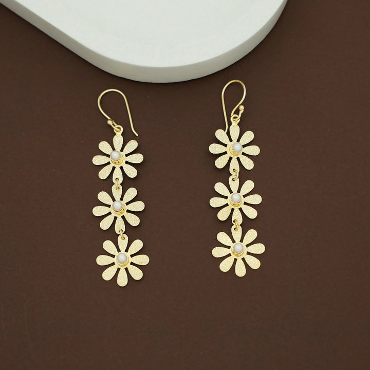 Midhila Textured Tri Flower Drop