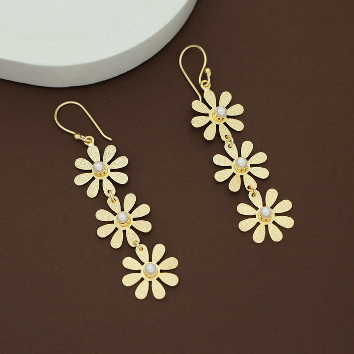 Midhila Textured Tri Flower Drop