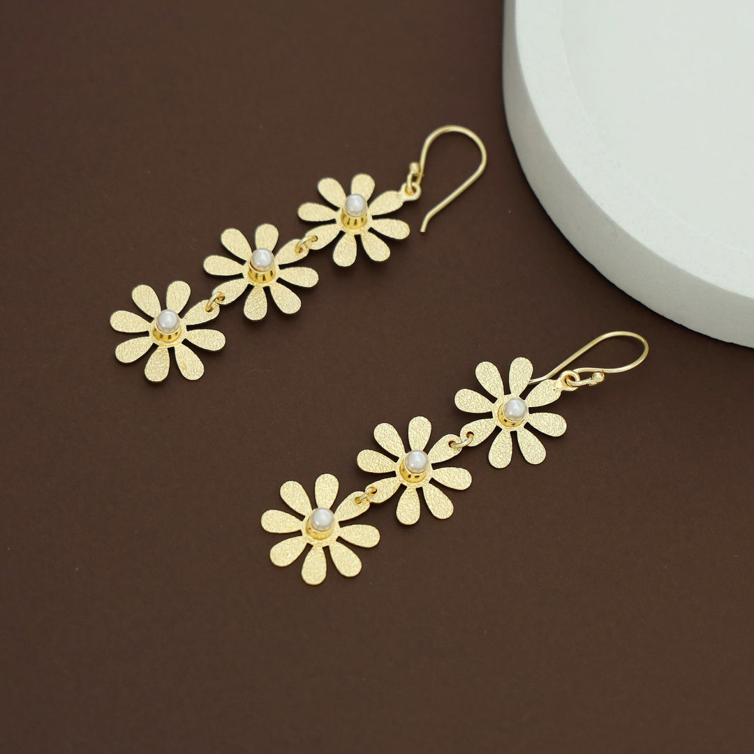 Midhila Textured Tri Flower Drop