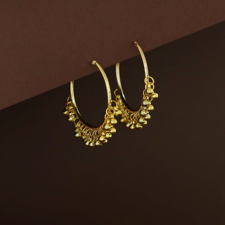 Piyusha Cluster Golden Ball Hoop