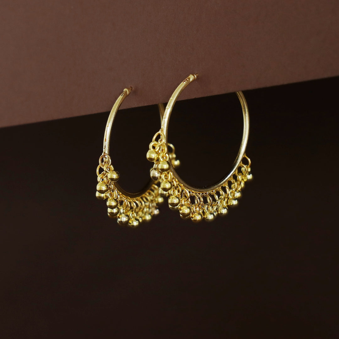 Piyusha Cluster Golden Ball Hoop