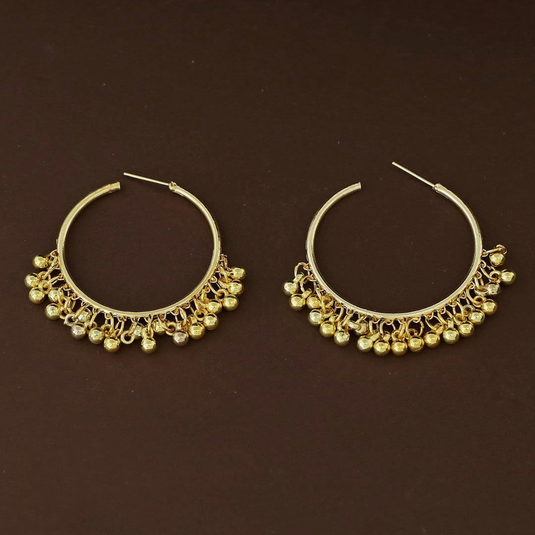 Piyusha Cluster Golden Ball Hoop