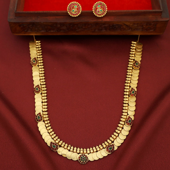 Rudrika Mango Kashi Long Neckpiece With Earring