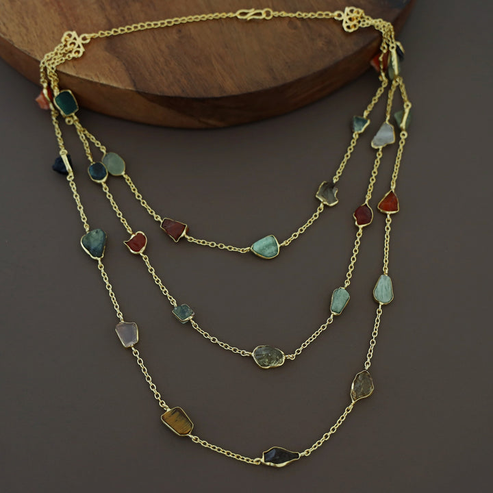 Mawar 3 Layer Raw Stone Neckpiece