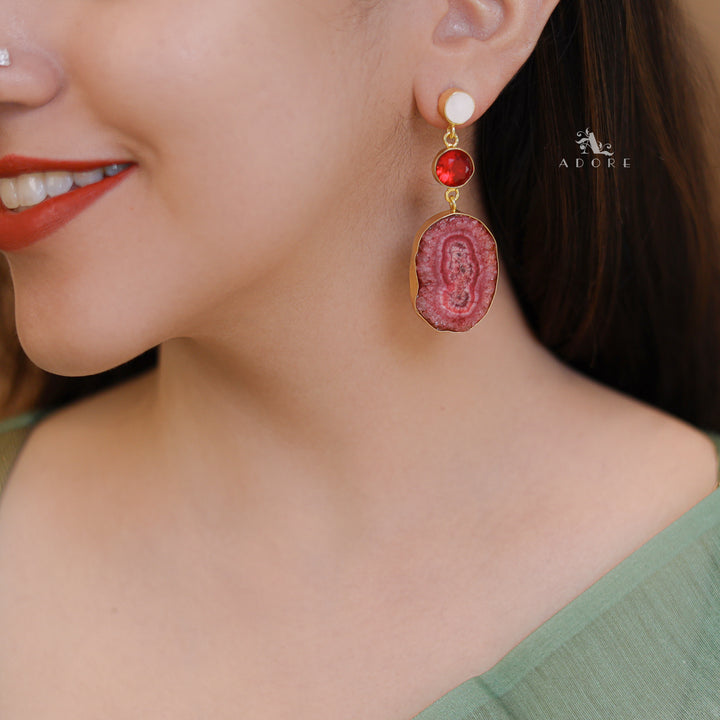Aniha MOP + Glossy + Agate Stone Earring