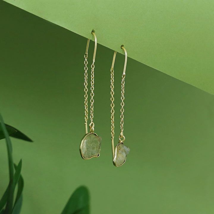 Mawar Raw Stone Needle and Thread Earring