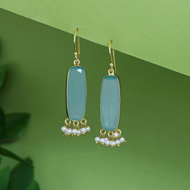Clezta Rectangle Pearl Drop
