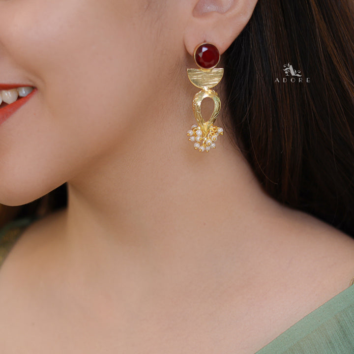 Mindra Round Glossy Cluster Pearl Earring