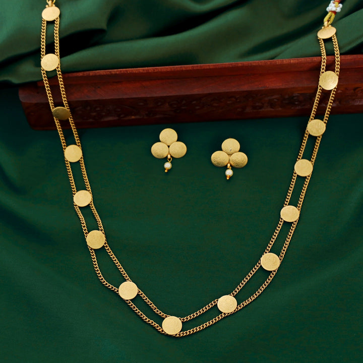 Vaidehi 2 Layer Kashi Lakshmi Neckpiece With Earring