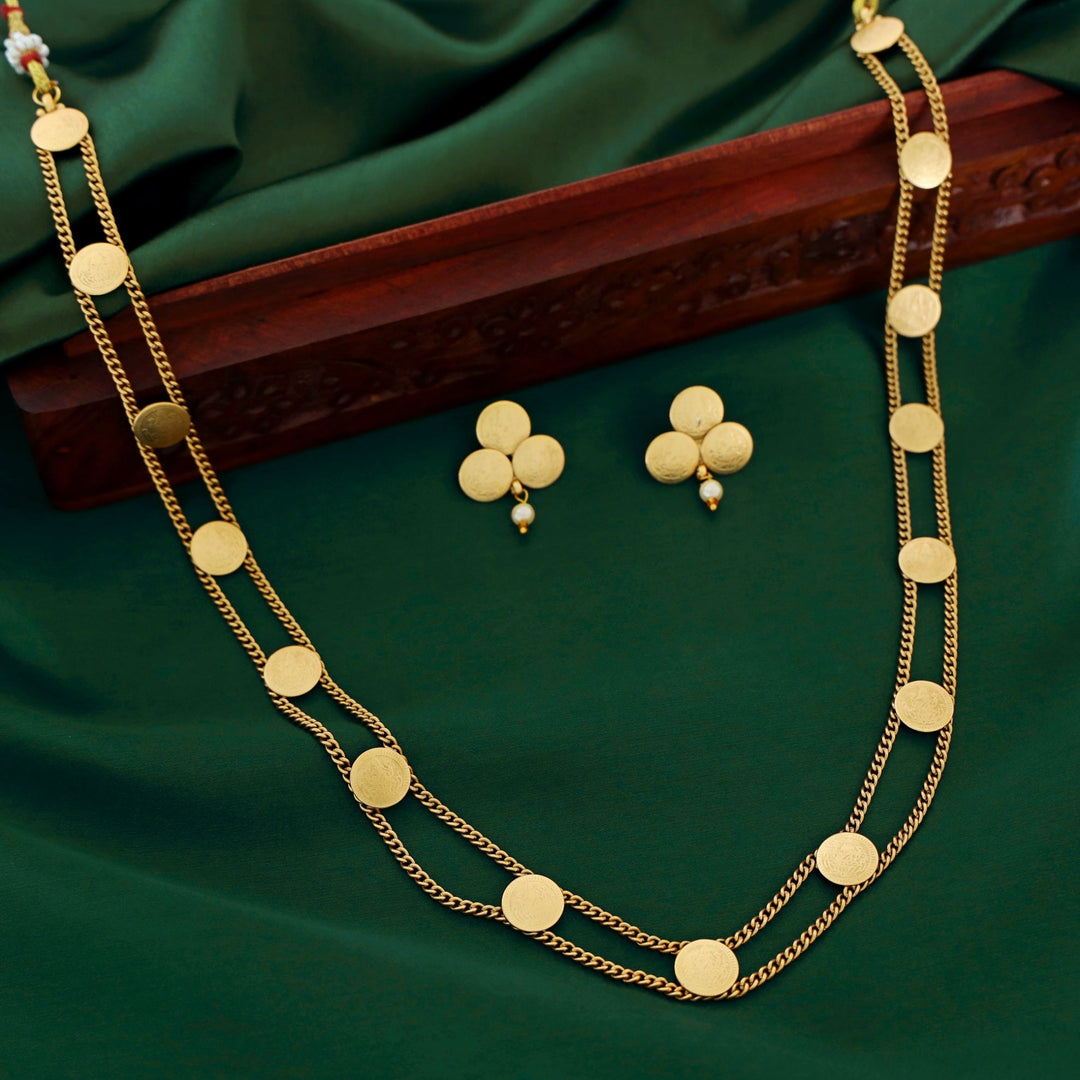 Vaidehi 2 Layer Kashi Lakshmi Neckpiece With Earring