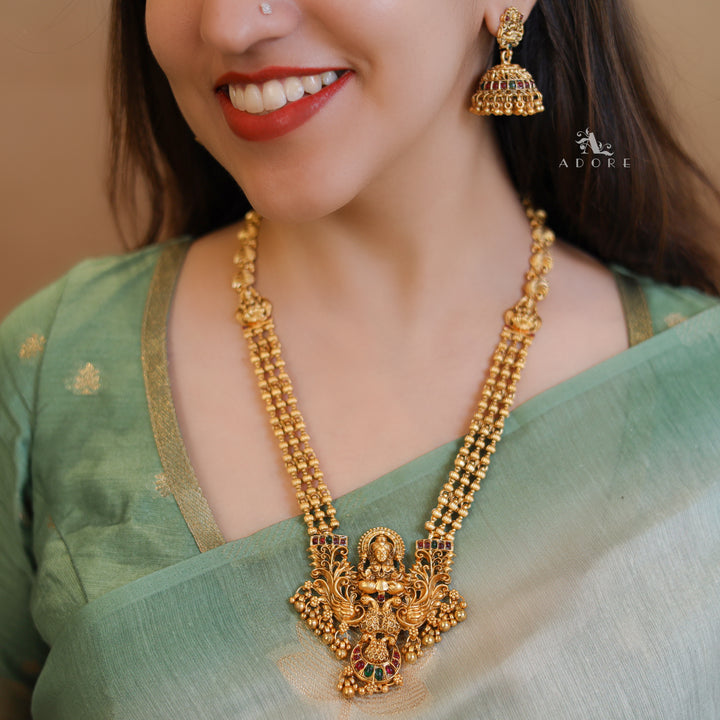 Saayuthra Lakshmi Mayura Long Haram With Earring