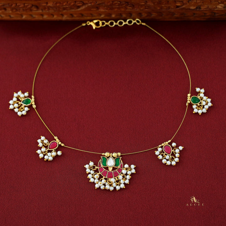 Arushi Lotus Pearl String Neckpiece