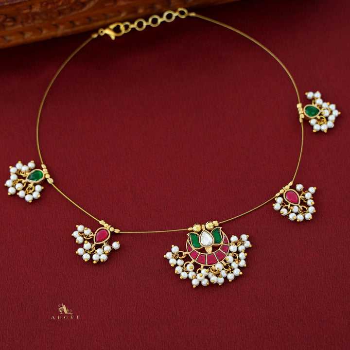 Arushi Lotus Pearl String Neckpiece