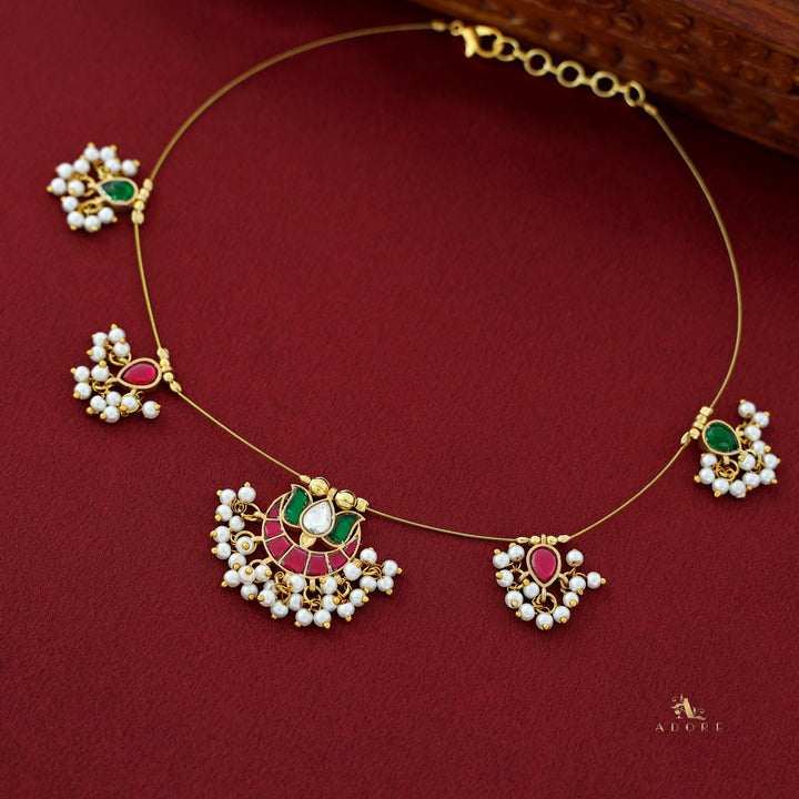 Arushi Lotus Pearl String Neckpiece