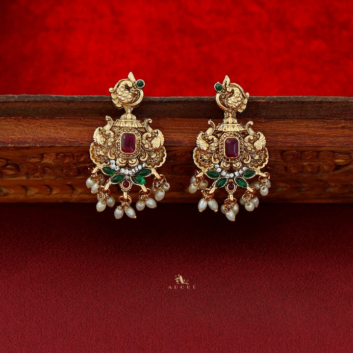 Ahalya Mayura Rice Pearl Neckpiece With Earring