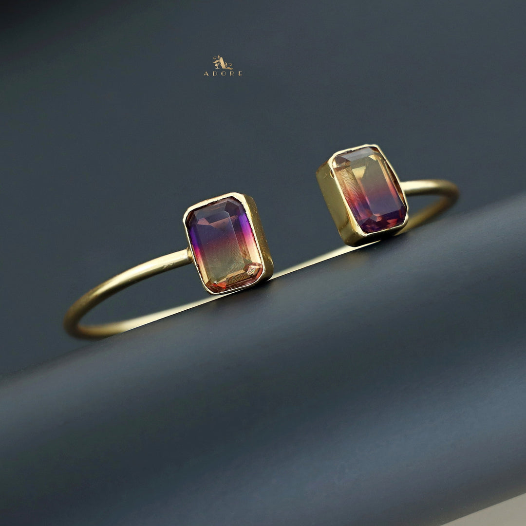 Loida Glossy Rectangle Ametrine Bangle