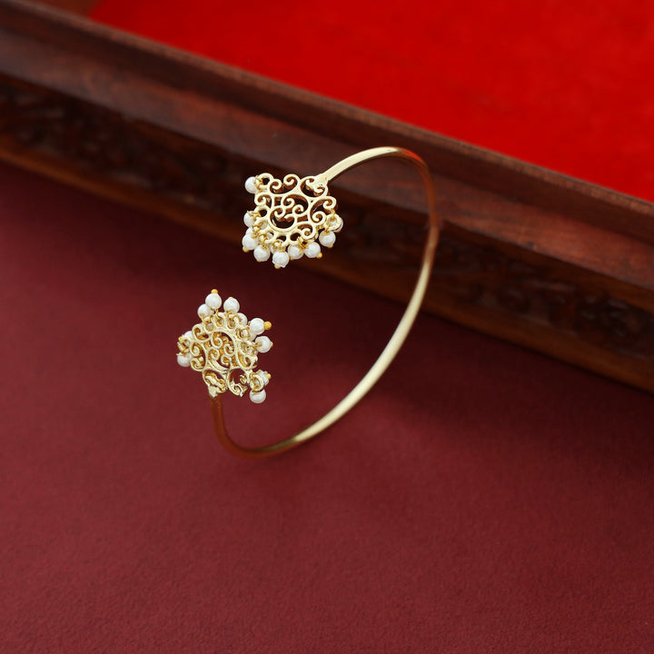 Golden Niralika Filigree Cluster Pearl Bangle