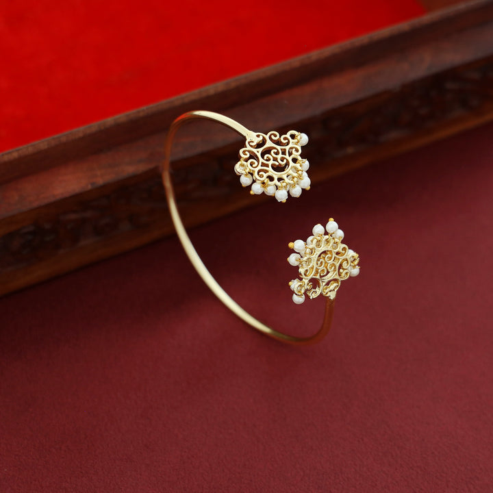 Golden Niralika Filigree Cluster Pearl Bangle