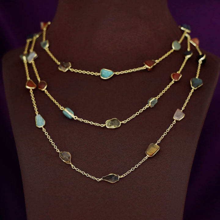 Mawar 3 Layer Raw Stone Neckpiece