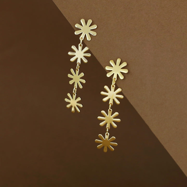 Golden Midhila Tetra Floral Earring