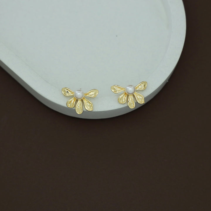 Bonnie Golden Half Flower Stud
