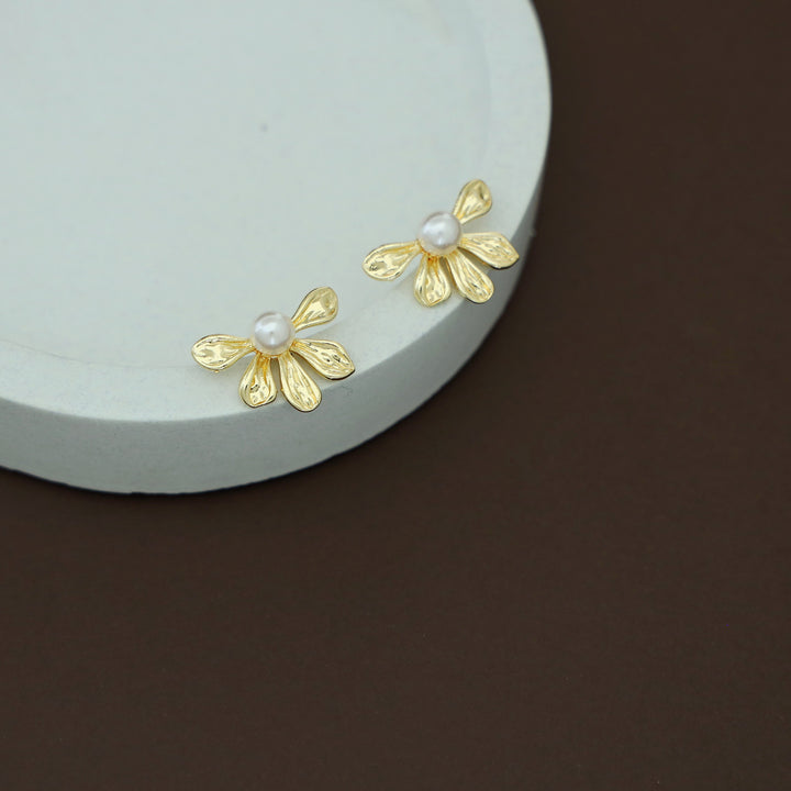 Bonnie Golden Half Flower Stud