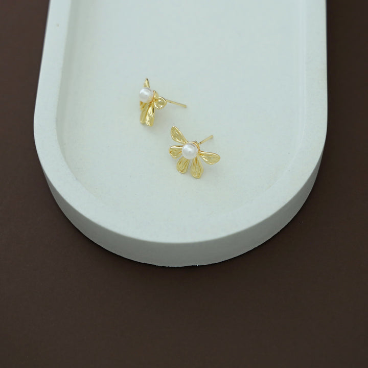 Bonnie Golden Half Flower Stud