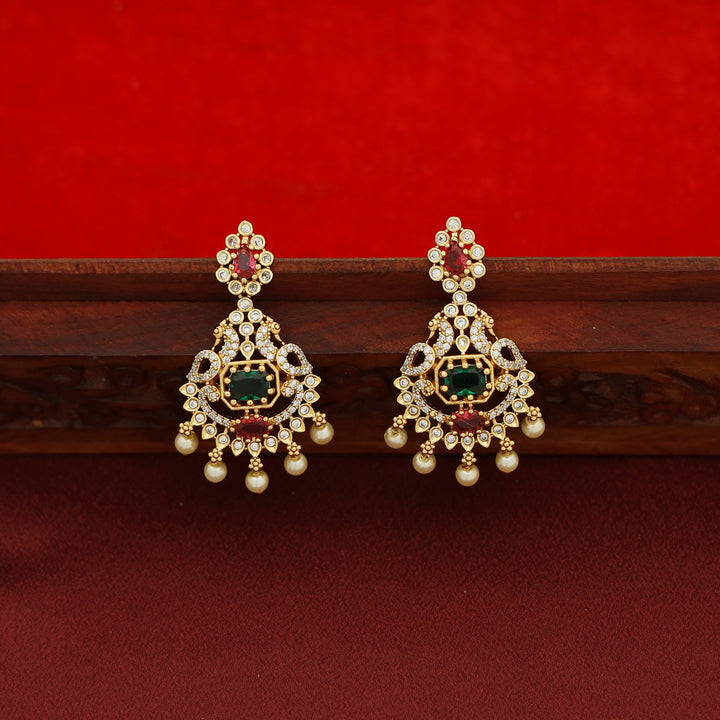 Ishiha AD Stone 2 Layer Bridal Set Neckpiece with Earring