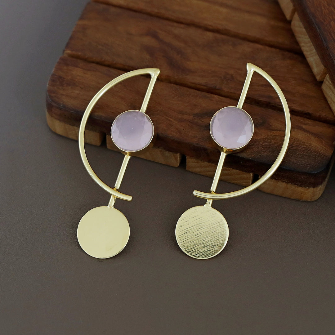 Rebecca D Shape Round Glossy Earring